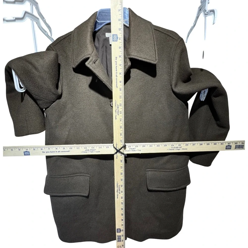 J.Crew Wool Blend Topcoat Pea Coat‎ Button Front Brown Men's Size M